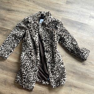 BB Dakota Faux Fur Leopard Coat - small